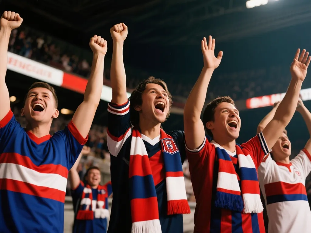 球迷们在赛场上欢呼